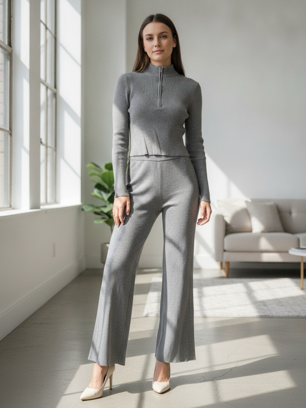 HOUSE OF HARLOW 1960 Cropped Zipper Turtleneck Sweater & Matching Pants
X-Small